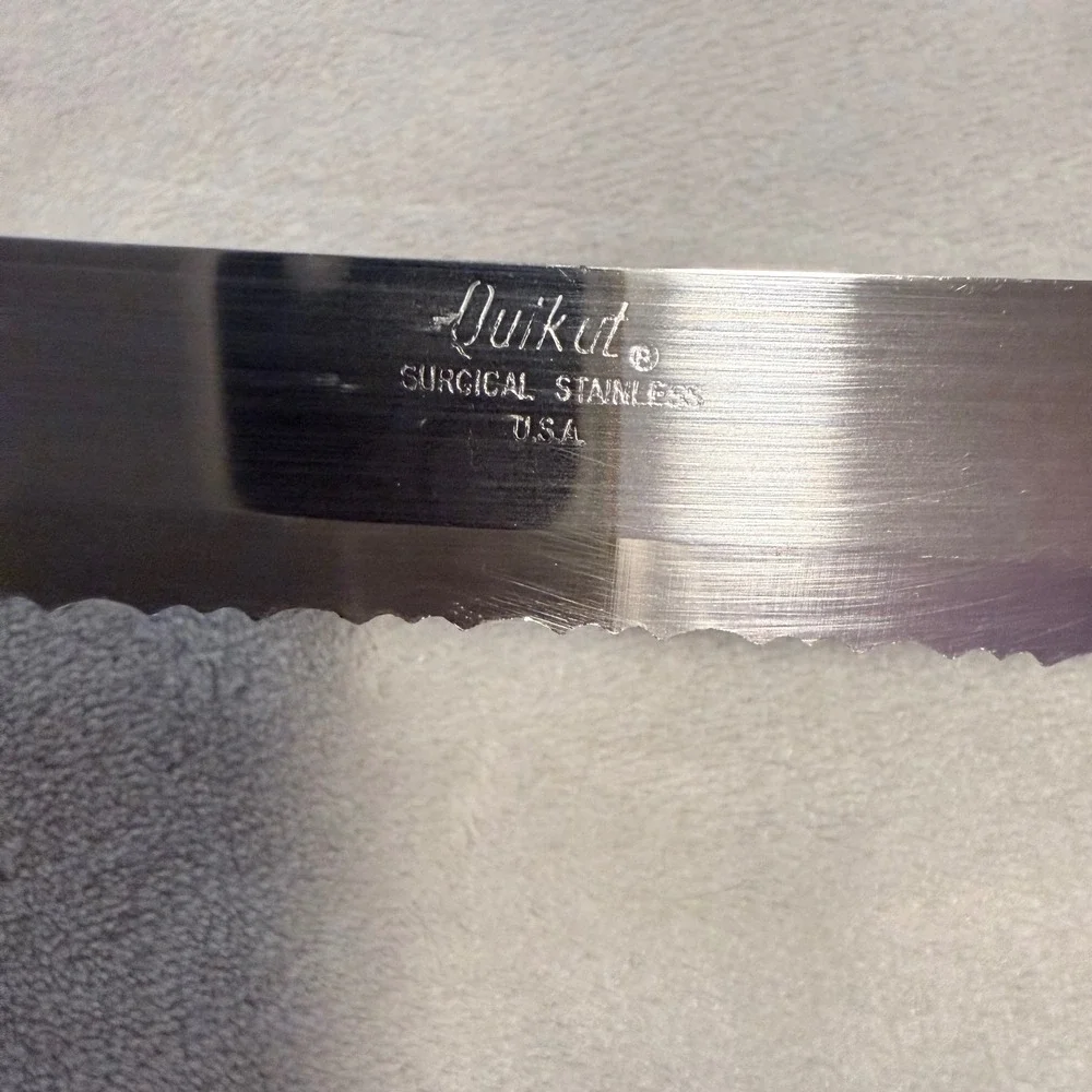 Vintage Quikut Serrated Slicing Knife Fork Tip Surgical Stainless USA 13
